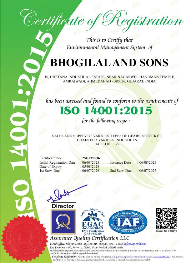 Preview of ISO 14001:2015 certificate