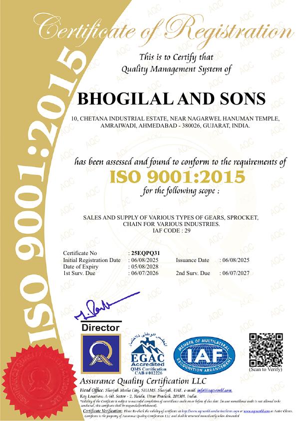 Preview of ISO 9001:2015 certificate